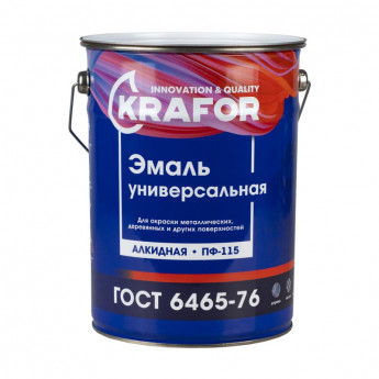 Эмаль ПФ-115 универсальная , алкидная, Krafor, 6 кг, красная