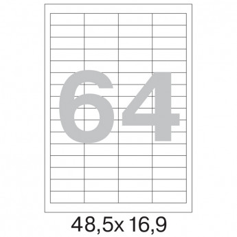 Этикетки самоклеящиеся Office Label 48,5х16,9 мм, 64 шт. на лист.А4 100 л, комплект 64 шт