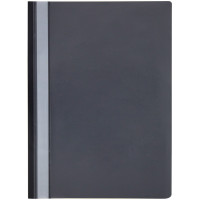 Папка-скоросшиватель пластик. OfficeSpace, А4, 160мкм, черная с прозр. верхом 10 шт/в уп