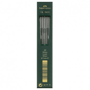Грифели для цанговых карандашей Faber-Castell "TK 9071", 10шт., 2,0мм, H, комплект 10 шт