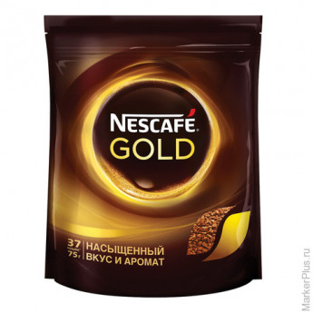 Кофе растворимый NESCAFE (Нескафе) "Gold", сублимированный, 75 г, мягкая упаковка, 12137731