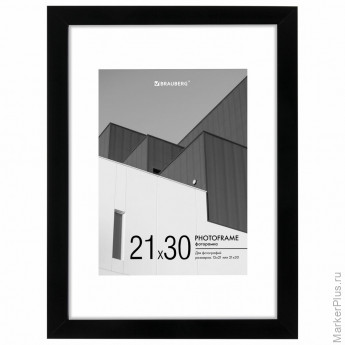 Рамка 21х30 см с паспарту 15х21 см небьющаяся, багет 20 мм, пластик, BRAUBERG "New Age", черная, 391275 Рамка 21х30 см с паспарту 15х21 см небьющаяся, багет 20 мм, пластик, BRAUBERG "New Age", черная, 391275