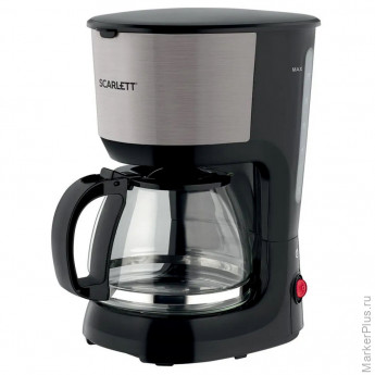 Кофеварка капельная SCARLETT SC-CM33011, 750 Вт, объем 1.25 л, подогрев, пластик, черный