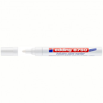Маркер-краска Edding "8750" белая, 2-4мм, для промышленной графики 10 шт/в уп