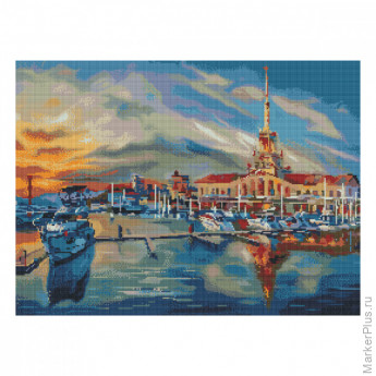 Алмазная мозаика ТРИ СОВЫ "Сочи", 50*70см, холст, картонная коробка с пластиковой ручкой