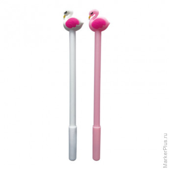 Ручка с топпером шариковая ЮНЛАНДИЯ "Лебедь", корпус ассорти, СИНЯЯ, пишущий узел 0,7 мм, 143801