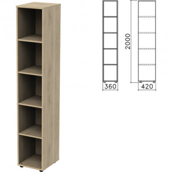 Шкаф (стеллаж) 'Приоритет', 360х420х2000 мм, 4 полки, кронберг, К-932, К-932 кронберг
