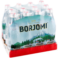 Вода минеральная газированная Боржоми 0,5л, стеклянная бутылка 12 шт/в уп