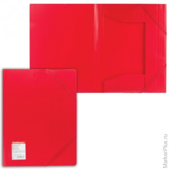 Папка на резинках ERICH KRAUSE "Standard", А4, красная, до 300 листов, 0,6 мм, 14387