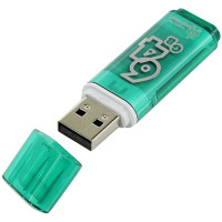 Память Smart Buy "Glossy" 64GB, USB2.0 Flash Drive, зеленый