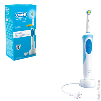 Зубная щетка электрическая ORAL-B (Орал-би) Vitality 3D White D12.513, "Отбеливающая", картонная упа