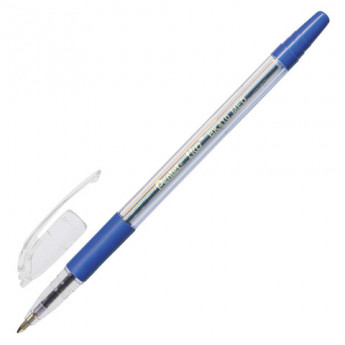 Ручка шариковая масляная PENTEL TKO, узел 1мм, линия 0,35мм, резиновый упор, синяя, BK410, BK410-CN