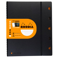 Бизнес-тетрадь 80л., А4+, клетка на гребне Rhodia "Exabook", 80г/м2, перфорация, разделители, карман