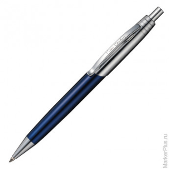 Ручка шариковая PIERRE CARDIN EASY (Пьер Карден), корпус синий, латунь, лак, хром, PC5901BP, синяя