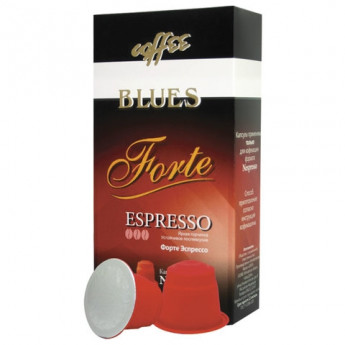 Капсулы для кофемашин NESPRESSO, "Forte", натуральный кофе, BLUES, 10 шт. х 5 г, 4600696301007