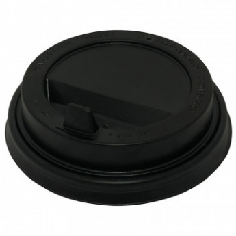 Крышка для стакана пластиковая с клапаном D=80мм, черная 100шт/уп, комплект 100 шт