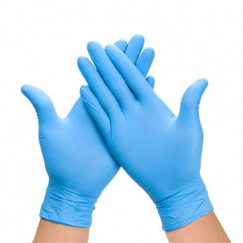 Мед.смотров. перчатки нитриловые текстур., голубые, Ecolat, L, 50 пар/уп