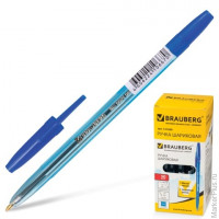 Ручка шариковая BRAUBERG SBP013, (типа CORVINA), корпус тонированный синий, 1 мм, синяя, 141669