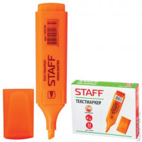 Текстмаркер STAFF, скошенный наконечник 1-5 мм, оранжевый, 150730 12 шт/в уп