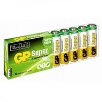 Батарейки GP Super AA/LR6/15A алкалин., 10 шт/уп. GP15-ZCRB10, комплект 10 шт