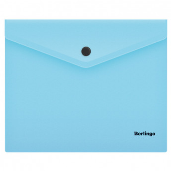 Папка-конверт на кнопке Berlingo 'Instinct', А5+, 180мкм, аквамарин, 10 шт/в уп