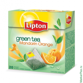 Чай LIPTON (Липтон) "Green Mandarin Orange", зеленый, 20 пирамидок по 2 г, 21187925