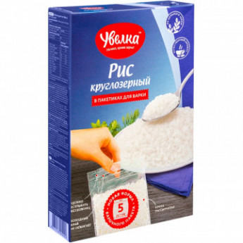 Крупа Рис Увелка кругл. шлиф., 5пак х 80г