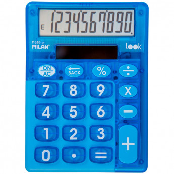 Калькулятор настольный 10 разрядов, 145*106*21 мм, синий прозрач, блистер с европод