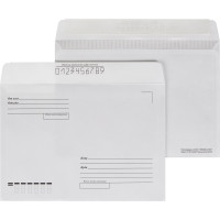 Конверт С5ECOPOST стрип белый Куда-Кому 162х229 с зап.80г 92-100% 100шт/уп, комплект 100 шт