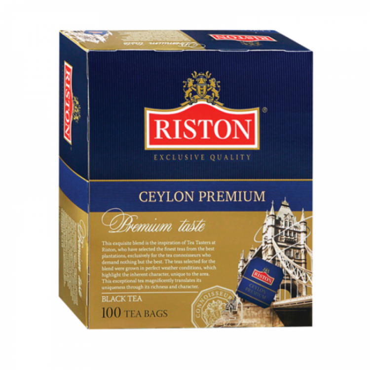 Чай ристон купить. Чай Ристон черный. Чай Ристон 100 пакетов. Премиум чай Ристон. Чай черный Riston Ceylon Premium.