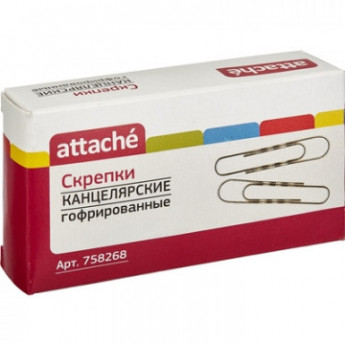 Скрепки Attache 75мм, гофрированные, овальные 40 шт/уп, комплект 40 шт
