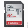 Карта памяти SDXC, 64 GB, SANDISK Ultra UHS-I, скорость передачи данных 80 Мб/сек (class 10), DUNC-0
