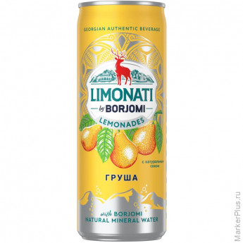 Напиток Боржоми газированный Груша, ж/б, 0.33 л