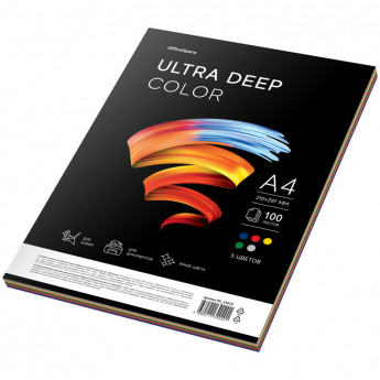 Бумага цветная OfficeSpace "Ultra Deep Color", A4, 80 г/м?, 100л., (5 цветов)