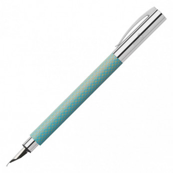 Ручка перьевая Faber-Castell "Ambition OpArt 2020 Medium", синяя, небесно-голуб., под. упак