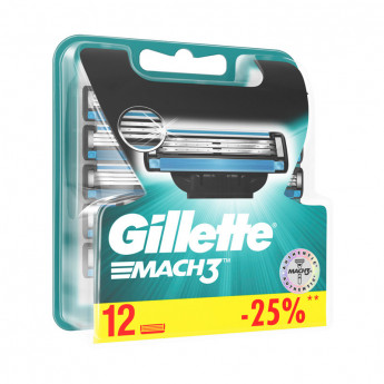 Кассеты для бритья сменные Gillette 'Mach 3', 12шт., комплект 12 шт