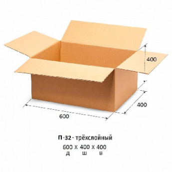 Короб картонный 600x400x400мм, П32 бурый 10 шт/уп, комплект 10 шт