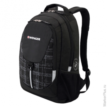 Рюкзак WENGER для старшеклассников/студентов, универсальный, черно-серый, 20 литров, 32х14х45 см, 31