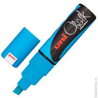 Маркер меловой UNI 'Chalk', 8 мм, СИНИЙ, влагостираемый, для гладких поверхностей, PWE-8K L.BLUE