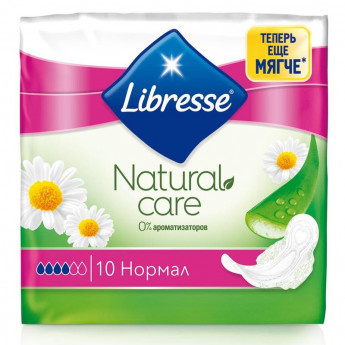 Прокладки женские гигиенические Libresse Natural Care Normal 10шт/уп 9870