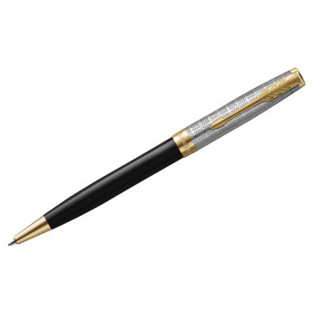 Ручка шариковая Parker "Sonnet Metal&Black GT", черная, 1,0мм, поворот., подарочная упаковка