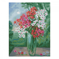 Алмазная мозаика ТРИ СОВЫ 'Букет флоксов', 40*50см, холст на деревянном подрамнике, картонная коробка с пластиковой ручкой