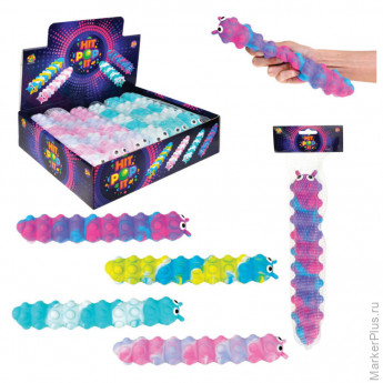 Игрушка-антистресс Жмяка POP IT "Гусеница" 26,5 см, ассорти 4 вида, шоу-бокс 12 шт., 1TOY, Т23451 Игрушка-антистресс Жмяка POP IT "Гусеница" 26,5 см, ассорти 4 вида, шоу-бокс 12 шт., 1TOY, Т23451