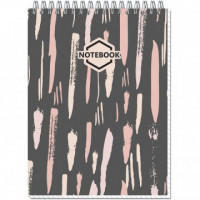 Блокнот А5,80л,клетка,метал.гребень,цв.обложка Стильный Офис 2737 в ассорти