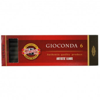 Уголь для рисования KOH-I-NOOR, GIOCONDA,кругл, черный цв.,6 шт в уп 8673/2, комплект 6 шт