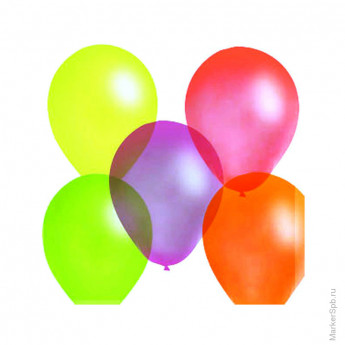 Воздушные шары, 100шт., М10/25см, Поиск, ассорти, флуоресцентные, комплект 100 шт