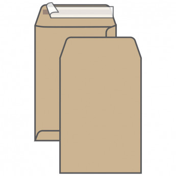 Пакет почтовый C4, UltraPac, 229*324мм, коричневый крафт, отр. лента, 90г/м2, 250 шт/в уп