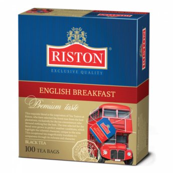 Чай RISTON (Ристон) "English Breakfast", черный, 100 пакетиков по 2 г, RUEBR100B/12