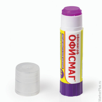Клей-карандаш ОФИСМАГ, 13 г, обесцвечивающийся, цветной, 226619