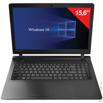 Ноутбук LENOVO 100-15IBY, 15,6", INTEL Pentium N3540, 2,16 ГГц, 2 Гб, 500 Гб, Windows 10, черный, 80MJ00DQRK